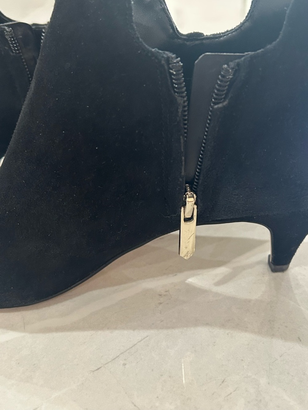 Sam Edelman Black Suede Pointed Ankle Booties - Picture 6 of 8
